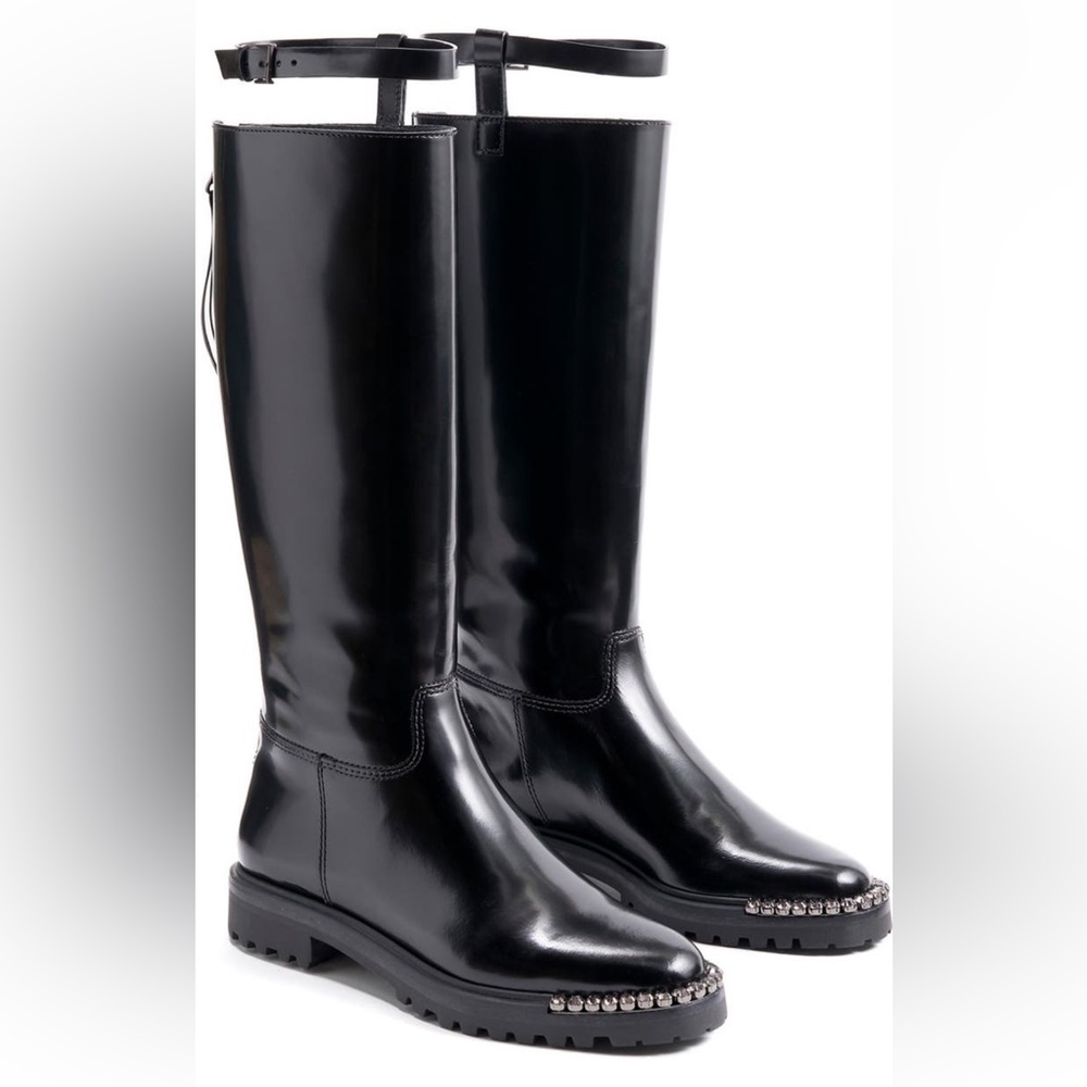 Schutz Cianna Embellished Crystal Knee High Boots